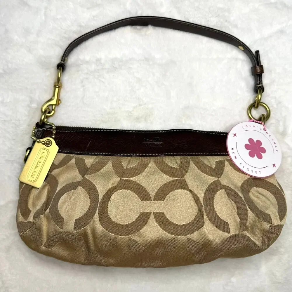 y2k Coach Madison Op Art Brown 12950 Small Hobo Handbag